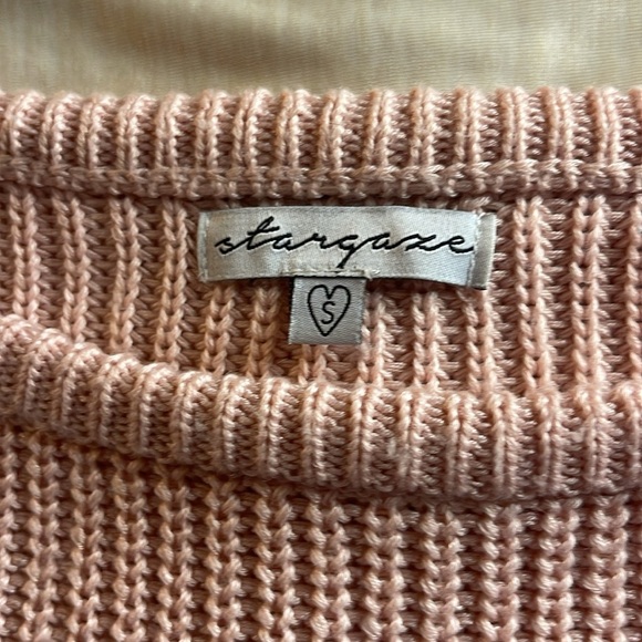 Stargaze - boatneck soft pink crop sweater - Small - Picture 2 of 4